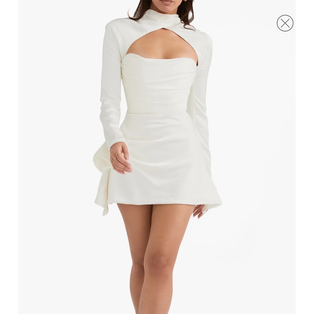 TORIA SATIN CORSET MINIDRESS - HOUSE OF CB in IVORY